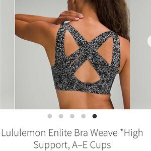 lululemon athletica Enlite Bra Weave - Black and White Patterned